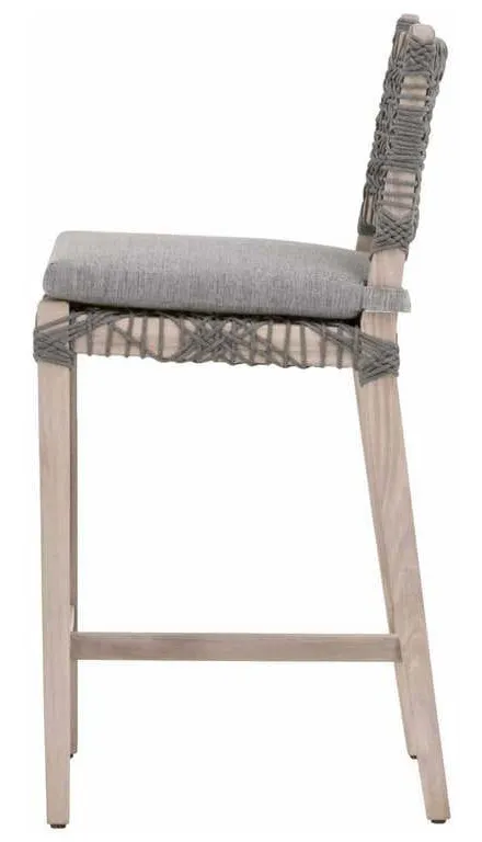 Essentials for Living 6849CSBK.DOV/DOV/GT Costa Outdoor Counter Stool in Dove Flat Rope Performance Dove Gray Teak Essentials for Living 6849CSBK.DOV/DOV/GT Costa Outdoor Counter Stool in Dove Flat Rope Performance Dove Gray Teak