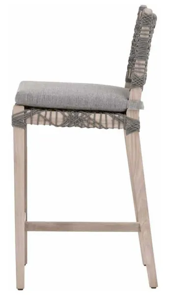 Essentials for Living 6849CSBK.DOV/DOV/GT Costa Outdoor Counter Stool in Dove Flat Rope Performance Dove Gray Teak Essentials for Living 6849CSBK.DOV/DOV/GT Costa Outdoor Counter Stool in Dove Flat Rope Performance Dove Gray Teak