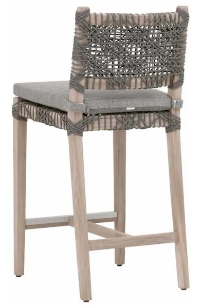 Essentials for Living 6849CSBK.DOV/DOV/GT Costa Outdoor Counter Stool in Dove Flat Rope Performance Dove Gray Teak Essentials for Living 6849CSBK.DOV/DOV/GT Costa Outdoor Counter Stool in Dove Flat Rope Performance Dove Gray Teak