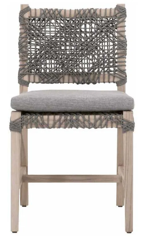 Essentials for Living 6849.DOV/DOV/GT Costa Outdoor Dining Chair in Dove Flat Rope Performance Dove Gray Teak Essentials for Living 6849.DOV/DOV/GT Costa Outdoor Dining Chair in Dove Flat Rope Performance Dove Gray Teak