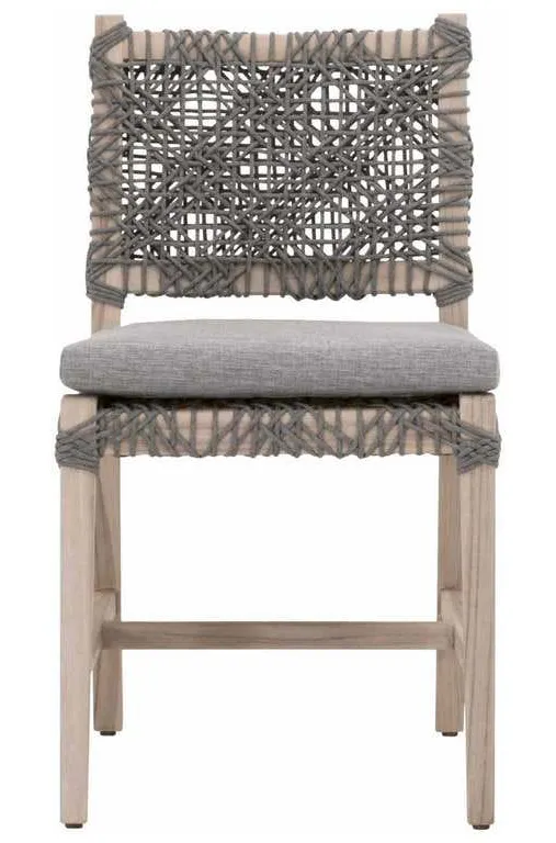 Essentials for Living 6849.DOV/DOV/GT Costa Outdoor Dining Chair in Dove Flat Rope Performance Dove Gray Teak Essentials for Living 6849.DOV/DOV/GT Costa Outdoor Dining Chair in Dove Flat Rope Performance Dove Gray Teak
