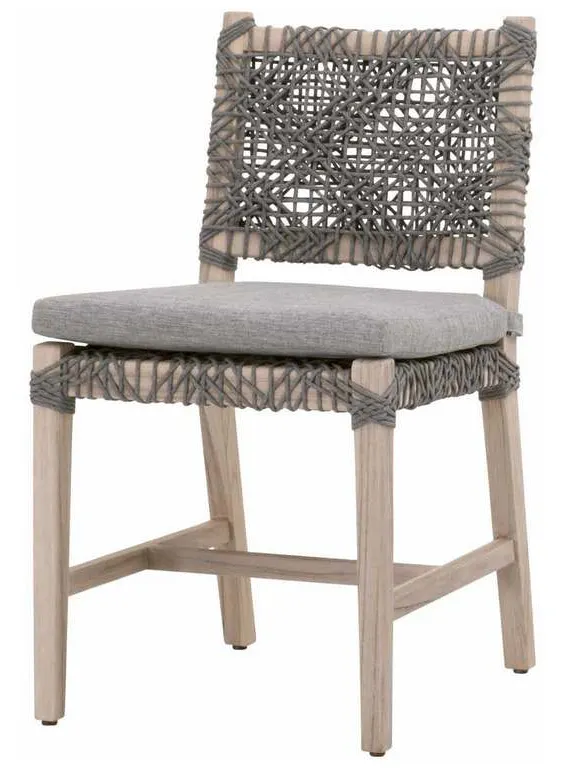 Essentials for Living 6849.DOV/DOV/GT Costa Outdoor Dining Chair in Dove Flat Rope Performance Dove Gray Teak Essentials for Living 6849.DOV/DOV/GT Costa Outdoor Dining Chair in Dove Flat Rope Performance Dove Gray Teak