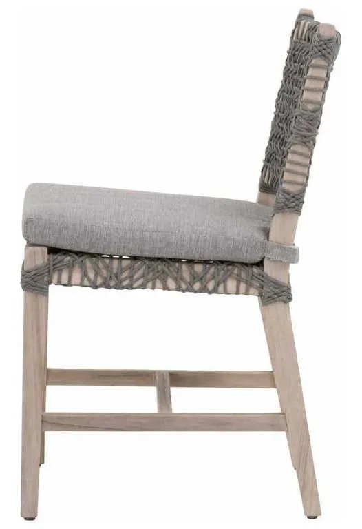 Essentials for Living 6849.DOV/DOV/GT Costa Outdoor Dining Chair in Dove Flat Rope Performance Dove Gray Teak Essentials for Living 6849.DOV/DOV/GT Costa Outdoor Dining Chair in Dove Flat Rope Performance Dove Gray Teak