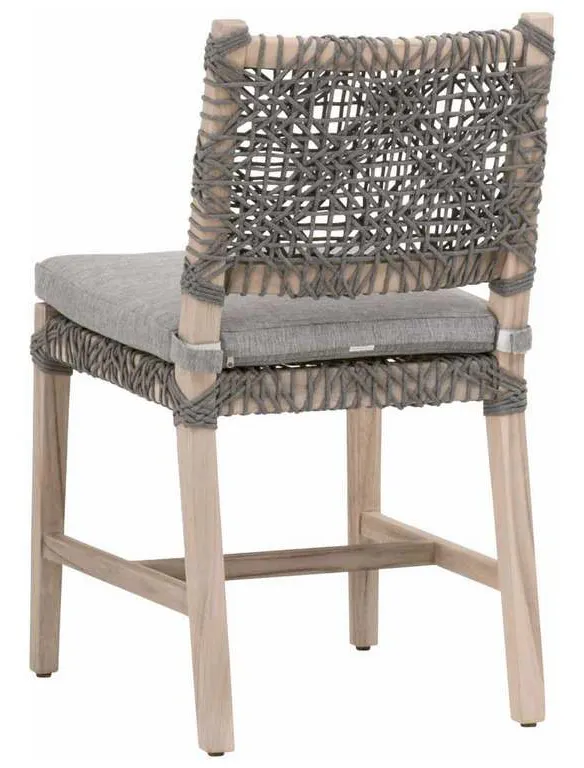 Essentials for Living 6849.DOV/DOV/GT Costa Outdoor Dining Chair in Dove Flat Rope Performance Dove Gray Teak Essentials for Living 6849.DOV/DOV/GT Costa Outdoor Dining Chair in Dove Flat Rope Performance Dove Gray Teak