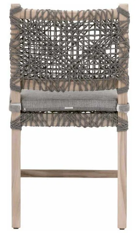 Essentials for Living 6849.DOV/DOV/GT Costa Outdoor Dining Chair in Dove Flat Rope Performance Dove Gray Teak Essentials for Living 6849.DOV/DOV/GT Costa Outdoor Dining Chair in Dove Flat Rope Performance Dove Gray Teak