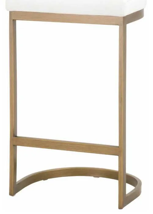Essentials For Living 6012CS.BGLD/LPPRL Cresta Counter Stool in LiveSmart Peyton Pearl Brushed Gold Essentials For Living 6012CS.BGLD/LPPRL Cresta Counter Stool in LiveSmart Peyton Pearl Brushed Gold
