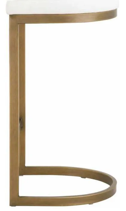 Essentials For Living 6012CS.BGLD/LPPRL Cresta Counter Stool in LiveSmart Peyton Pearl Brushed Gold Essentials For Living 6012CS.BGLD/LPPRL Cresta Counter Stool in LiveSmart Peyton Pearl Brushed Gold