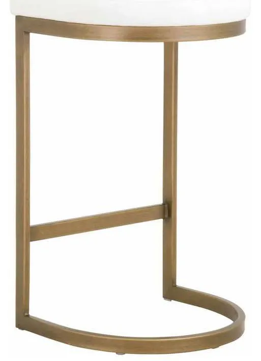 Essentials For Living 6012CS.BGLD/LPPRL Cresta Counter Stool in LiveSmart Peyton Pearl Brushed Gold Essentials For Living 6012CS.BGLD/LPPRL Cresta Counter Stool in LiveSmart Peyton Pearl Brushed Gold