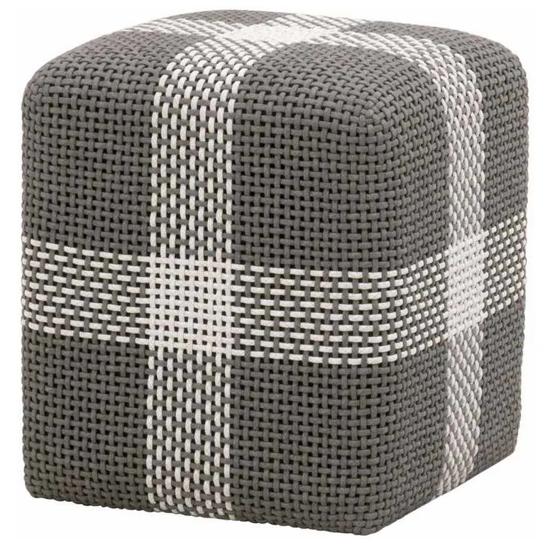 Essentials for Living 6880.DOV/WHT Cross Accent Cube in Dove Flat Rope White Speckle Stripe Essentials for Living 6880.DOV/WHT Cross Accent Cube in Dove Flat Rope White Speckle Stripe