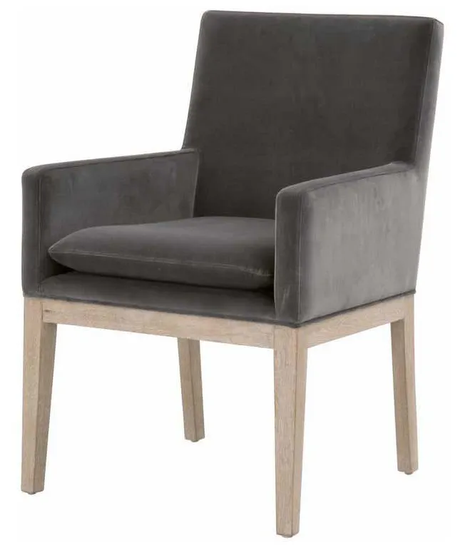 Essentials For Living 6664.DDOV/NG Drake Arm Chair in Dark Dove Velvet Natural Gray Oak Essentials For Living 6664.DDOV/NG Drake Arm Chair in Dark Dove Velvet Natural Gray Oak
