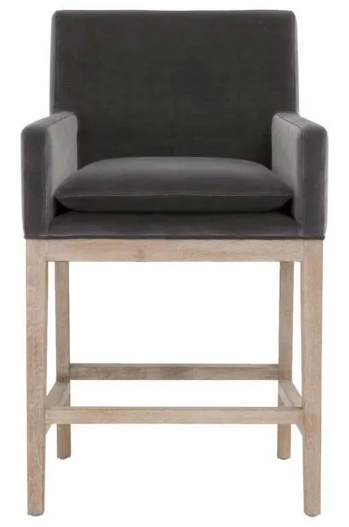 Essentials For Living 6664CS.DDOV/NG Drake Counter Stool in Dark Dove Velvet Natural Gray Oak Essentials For Living 6664CS.DDOV/NG Drake Counter Stool in Dark Dove Velvet Natural Gray Oak