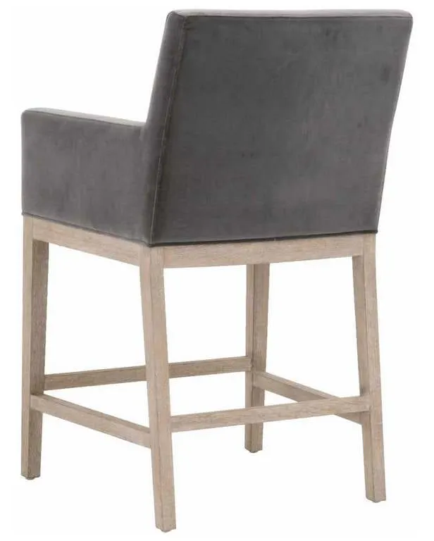 Essentials For Living 6664CS.DDOV/NG Drake Counter Stool in Dark Dove Velvet Natural Gray Oak Essentials For Living 6664CS.DDOV/NG Drake Counter Stool in Dark Dove Velvet Natural Gray Oak