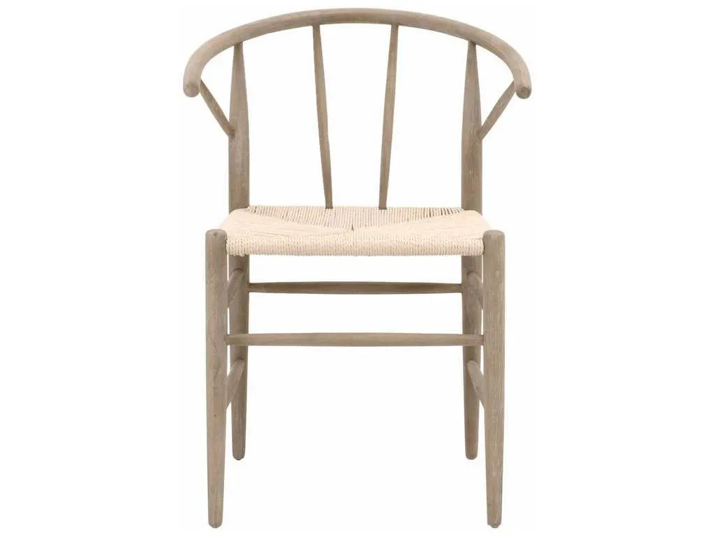 Essentials for Living Z-R0619  Drew Dining Chair in Smoke Gray Oak Natural Rattan