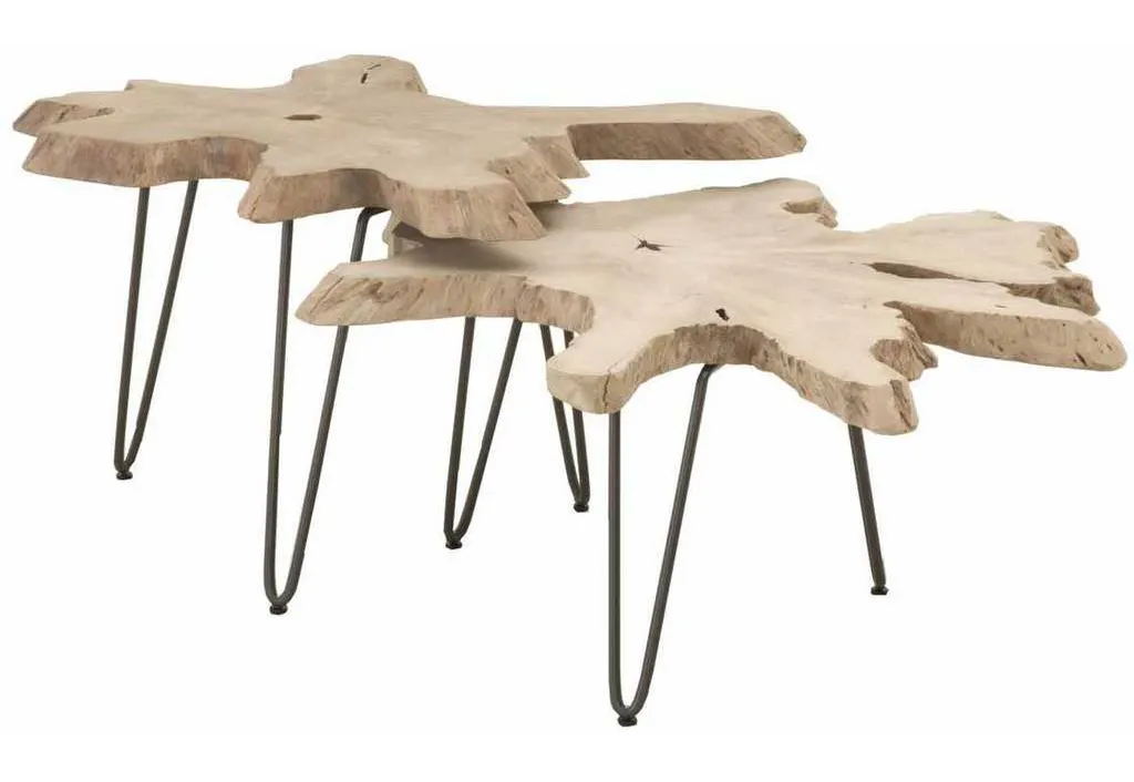 Essentials For Living 6826.GT Drift Nesting Coffee Table in Gray Teak Anthracite Iron Essentials For Living 6826.GT Drift Nesting Coffee Table in Gray Teak Anthracite Iron