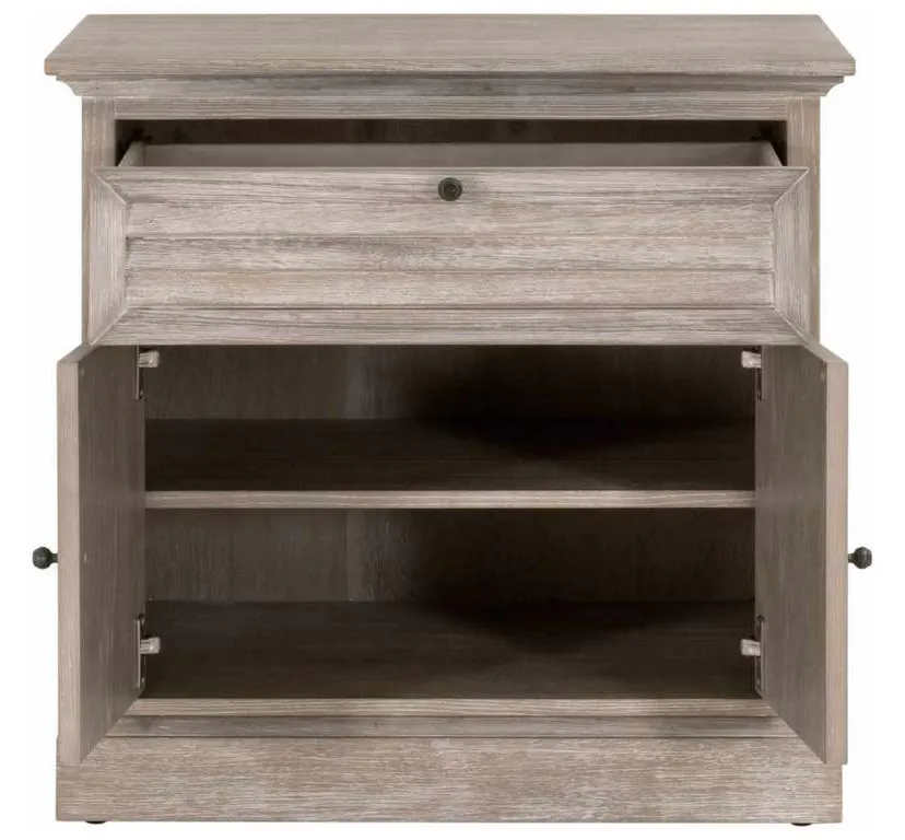 Essentials For Living 6053.NG Eden 1 Drawer 2 Door Nightstand in Natural Gray Acacia Essentials For Living 6053.NG Eden 1 Drawer 2 Door Nightstand in Natural Gray Acacia