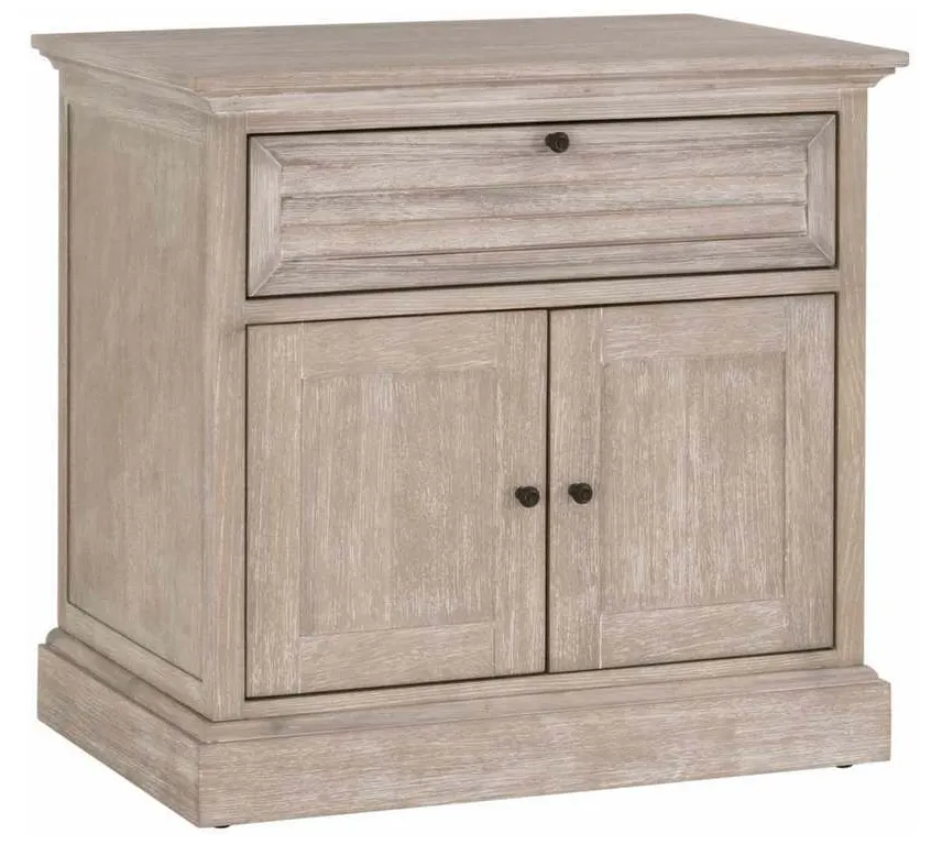 Essentials For Living 6053.NG Eden 1 Drawer 2 Door Nightstand in Natural Gray Acacia Essentials For Living 6053.NG Eden 1 Drawer 2 Door Nightstand in Natural Gray Acacia