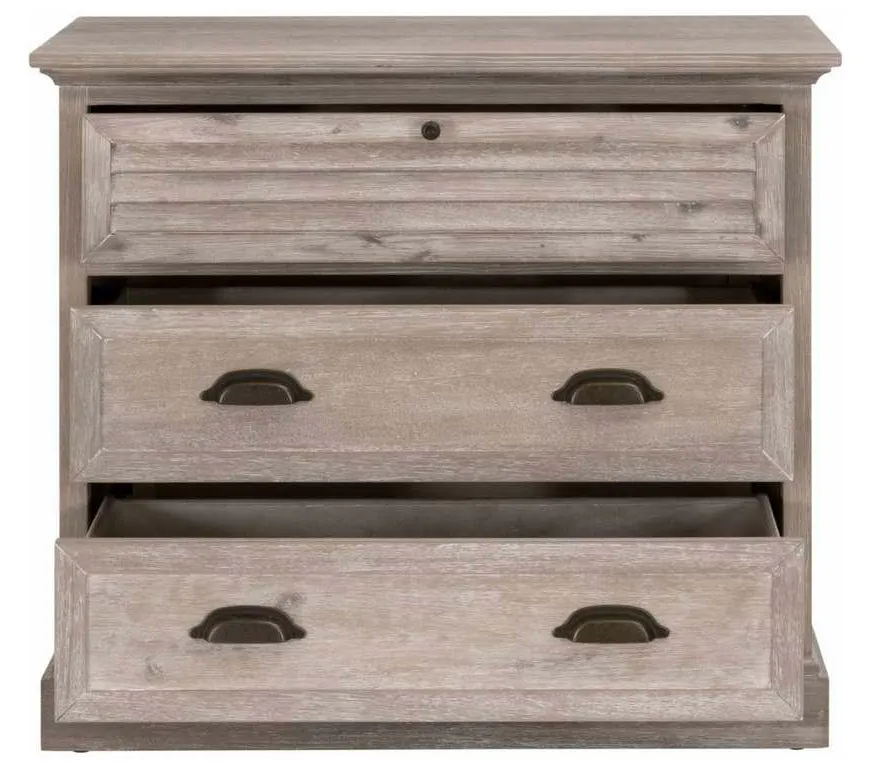 Essentials For Living 6054.NG Eden 3 Drawer Nightstand in Natural Gray Acacia Essentials For Living 6054.NG Eden 3 Drawer Nightstand in Natural Gray Acacia