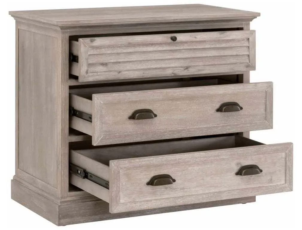 Essentials For Living 6054.NG Eden 3 Drawer Nightstand in Natural Gray Acacia Essentials For Living 6054.NG Eden 3 Drawer Nightstand in Natural Gray Acacia