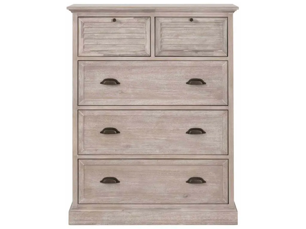 Essentials For Living 6058.NG Eden 5 Drawer High Chest in Natural Gray Acacia