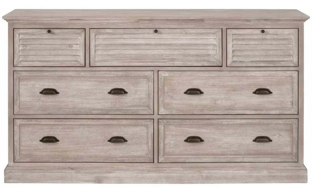 Essentials For Living 6057.NG Eden 7 Drawer Media Dresser in Natural Gray Acacia Essentials For Living 6057.NG Eden 7 Drawer Media Dresser in Natural Gray Acacia