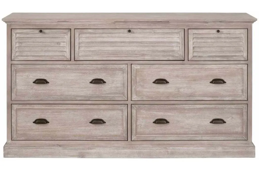 Essentials For Living 6057.NG Eden 7 Drawer Media Dresser in Natural Gray Acacia Essentials For Living 6057.NG Eden 7 Drawer Media Dresser in Natural Gray Acacia