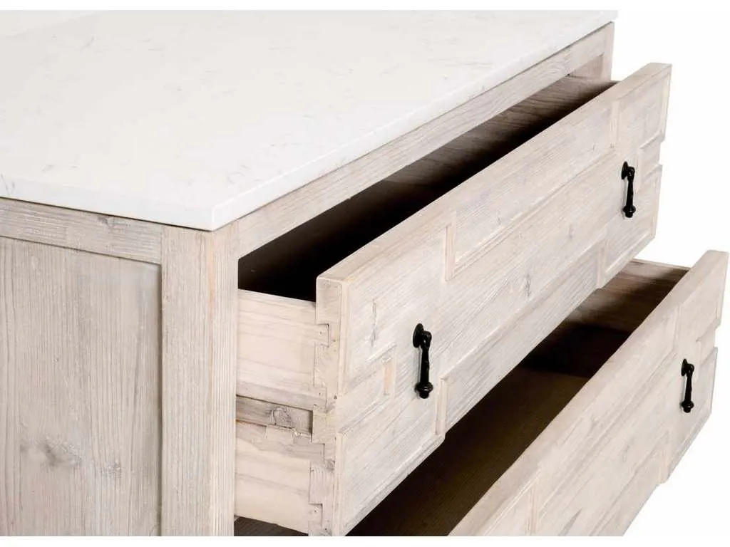 Essentials For Living 8017.WW-PNE/WHTQ Emerie Entry Cabinet in White Wash Pine White Quartz Essentials For Living 8017.WW-PNE/WHTQ Emerie Entry Cabinet in White Wash Pine White Quartz