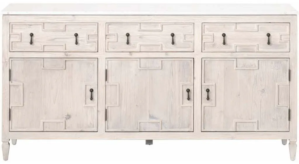 Essentials For Living 8015.WW-PNE/WHTQ Emerie Media Sideboard in White Wash Pine White Quartz Essentials For Living 8015.WW-PNE/WHTQ Emerie Media Sideboard in White Wash Pine White Quartz
