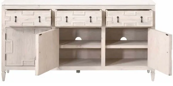 Essentials For Living 8015.WW-PNE/WHTQ Emerie Media Sideboard in White Wash Pine White Quartz Essentials For Living 8015.WW-PNE/WHTQ Emerie Media Sideboard in White Wash Pine White Quartz