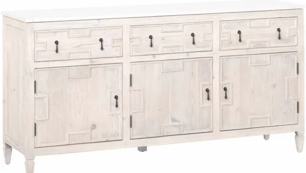 Essentials For Living 8015.WW-PNE/WHTQ Emerie Media Sideboard in White Wash Pine White Quartz Essentials For Living 8015.WW-PNE/WHTQ Emerie Media Sideboard in White Wash Pine White Quartz