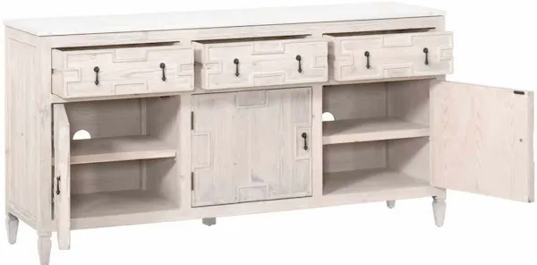 Essentials For Living 8015.WW-PNE/WHTQ Emerie Media Sideboard in White Wash Pine White Quartz Essentials For Living 8015.WW-PNE/WHTQ Emerie Media Sideboard in White Wash Pine White Quartz