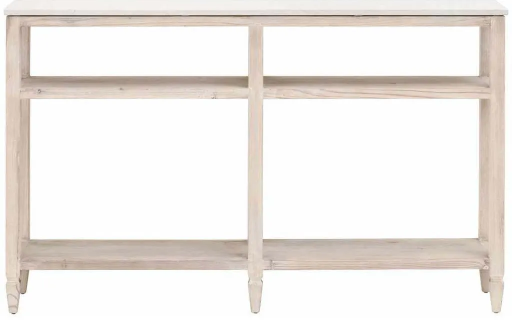 Essentials for Living 8016-N.WW-PNE/WHTQ Emerie Narrow Console Table in White Wash Pine White Quartz Essentials for Living 8016-N.WW-PNE/WHTQ Emerie Narrow Console Table in White Wash Pine White Quartz