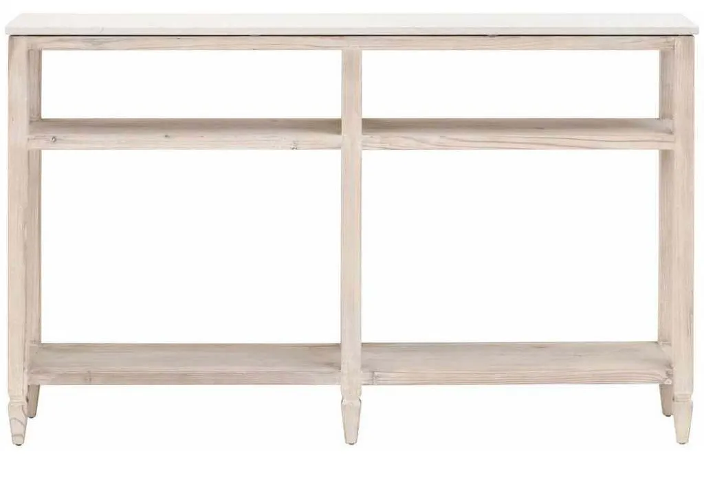 Essentials for Living 8016-N.WW-PNE/WHTQ Emerie Narrow Console Table in White Wash Pine White Quartz Essentials for Living 8016-N.WW-PNE/WHTQ Emerie Narrow Console Table in White Wash Pine White Quartz