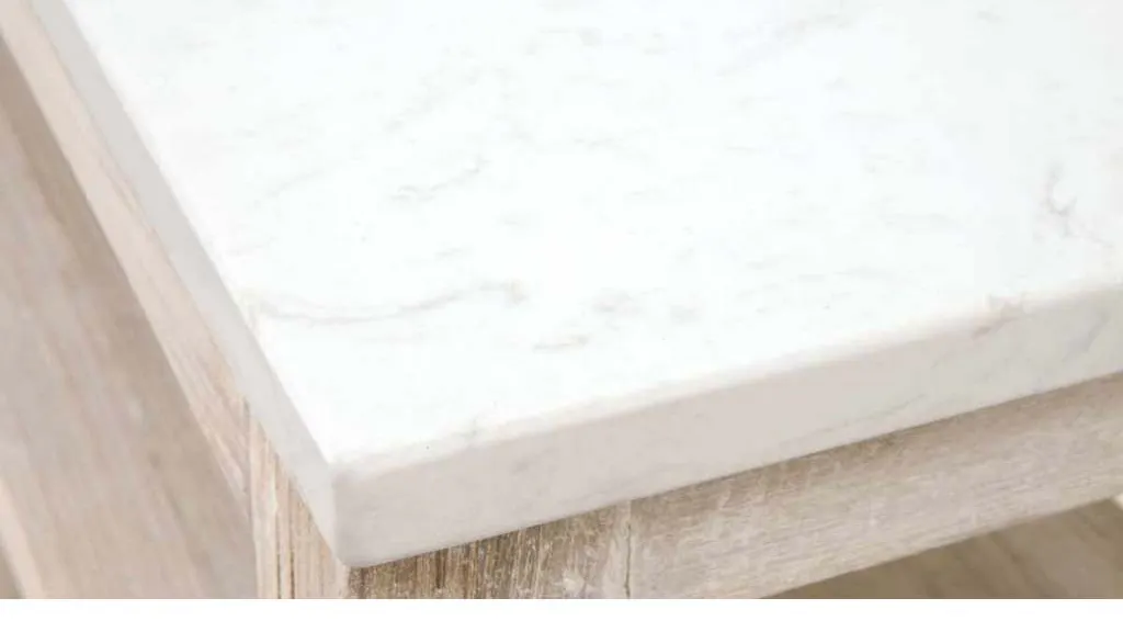 Essentials for Living 8016-N.WW-PNE/WHTQ Emerie Narrow Console Table in White Wash Pine White Quartz Essentials for Living 8016-N.WW-PNE/WHTQ Emerie Narrow Console Table in White Wash Pine White Quartz