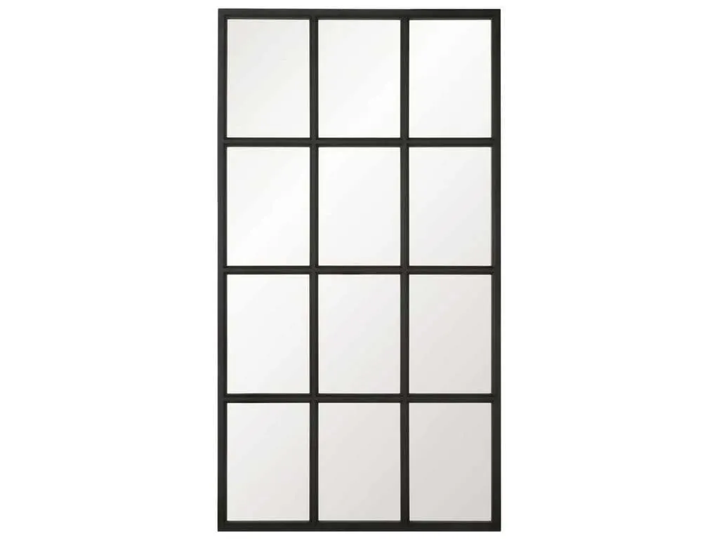 Essentials For Living 6690.MBO  Grid Mirror in Matte Black Oak