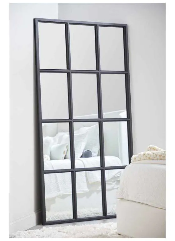Essentials For Living 6690.MBO Grid Mirror in Matte Black Oak Essentials For Living 6690.MBO Grid Mirror in Matte Black Oak