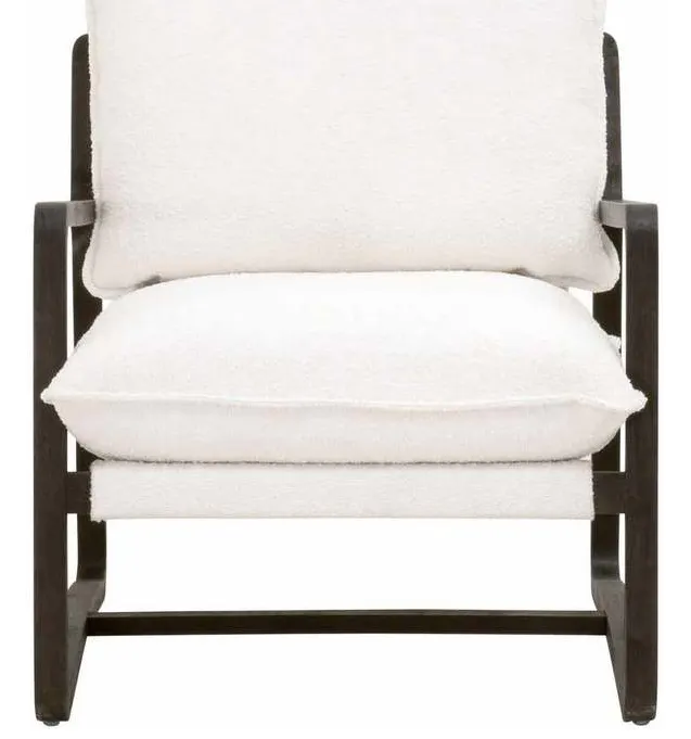 Essentials for Living 6657.BOU-SNO/MBRO Hamlin Club Chair in Performance Boucle Snow Matte Brown Oak Essentials for Living 6657.BOU-SNO/MBRO Hamlin Club Chair in Performance Boucle Snow Matte Brown Oak