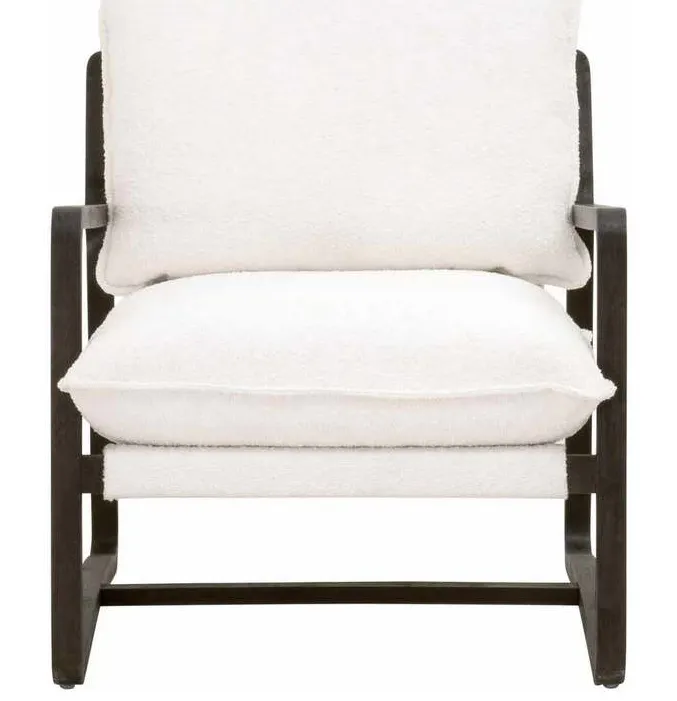 Essentials for Living 6657.BOU-SNO/MBRO Hamlin Club Chair in Performance Boucle Snow Matte Brown Oak Essentials for Living 6657.BOU-SNO/MBRO Hamlin Club Chair in Performance Boucle Snow Matte Brown Oak