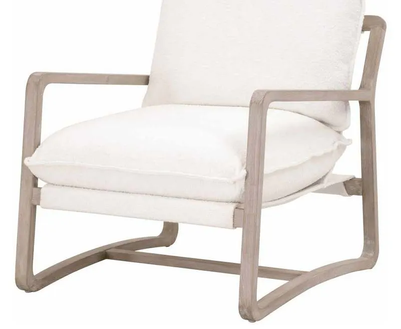 Essentials for Living 6657.BOU-SNO/NG Hamlin Club Chair in Performance Boucle Snow Natural Gray Oak Essentials for Living 6657.BOU-SNO/NG Hamlin Club Chair in Performance Boucle Snow Natural Gray Oak