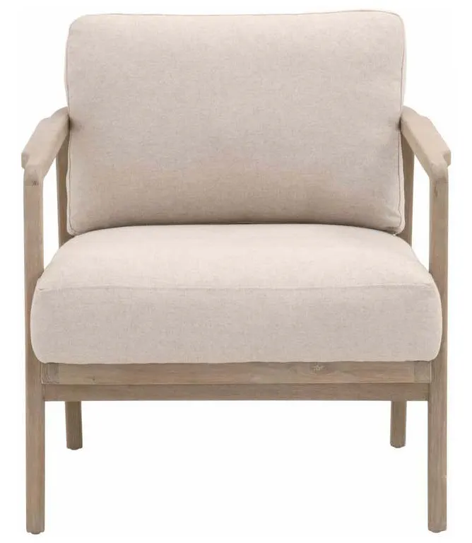 Essentials for Living 8049.SGRY-OAK/FLX Harbor Club Chair in Flax Linen White Rope Smoke Gray Oak Essentials for Living 8049.SGRY-OAK/FLX Harbor Club Chair in Flax Linen White Rope Smoke Gray Oak