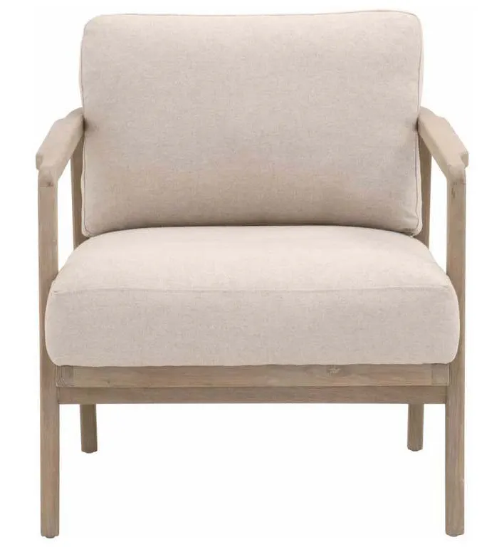Essentials for Living 8049.SGRY-OAK/FLX Harbor Club Chair in Flax Linen White Rope Smoke Gray Oak Essentials for Living 8049.SGRY-OAK/FLX Harbor Club Chair in Flax Linen White Rope Smoke Gray Oak