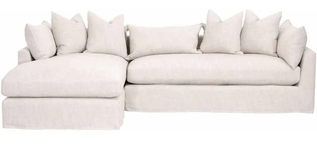 Essentials For Living 6606-LF.BISQ Haven 110 inch Lounge Slipcover LF Sectional in Bisque Espresso Essentials For Living 6606-LF.BISQ Haven 110 inch Lounge Slipcover LF Sectional in Bisque Espresso