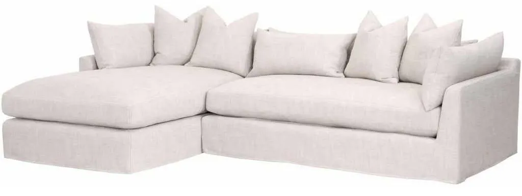 Essentials For Living 6606-LF.BISQ Haven 110 inch Lounge Slipcover LF Sectional in Bisque Espresso Essentials For Living 6606-LF.BISQ Haven 110 inch Lounge Slipcover LF Sectional in Bisque Espresso