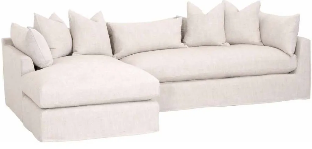 Essentials For Living 6606-LF.BISQ Haven 110 inch Lounge Slipcover LF Sectional in Bisque Espresso Essentials For Living 6606-LF.BISQ Haven 110 inch Lounge Slipcover LF Sectional in Bisque Espresso