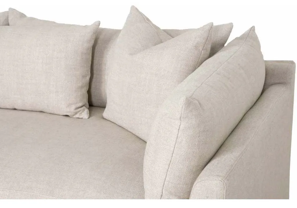 Essentials For Living 6606-LF.BISQ Haven 110 inch Lounge Slipcover LF Sectional in Bisque Espresso Essentials For Living 6606-LF.BISQ Haven 110 inch Lounge Slipcover LF Sectional in Bisque Espresso