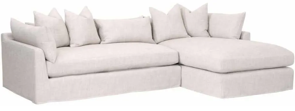 Essentials For Living 6606-RF.BISQ Haven 110 inch Lounge Slipcover RF Sectional in Bisque Espresso Essentials For Living 6606-RF.BISQ Haven 110 inch Lounge Slipcover RF Sectional in Bisque Espresso