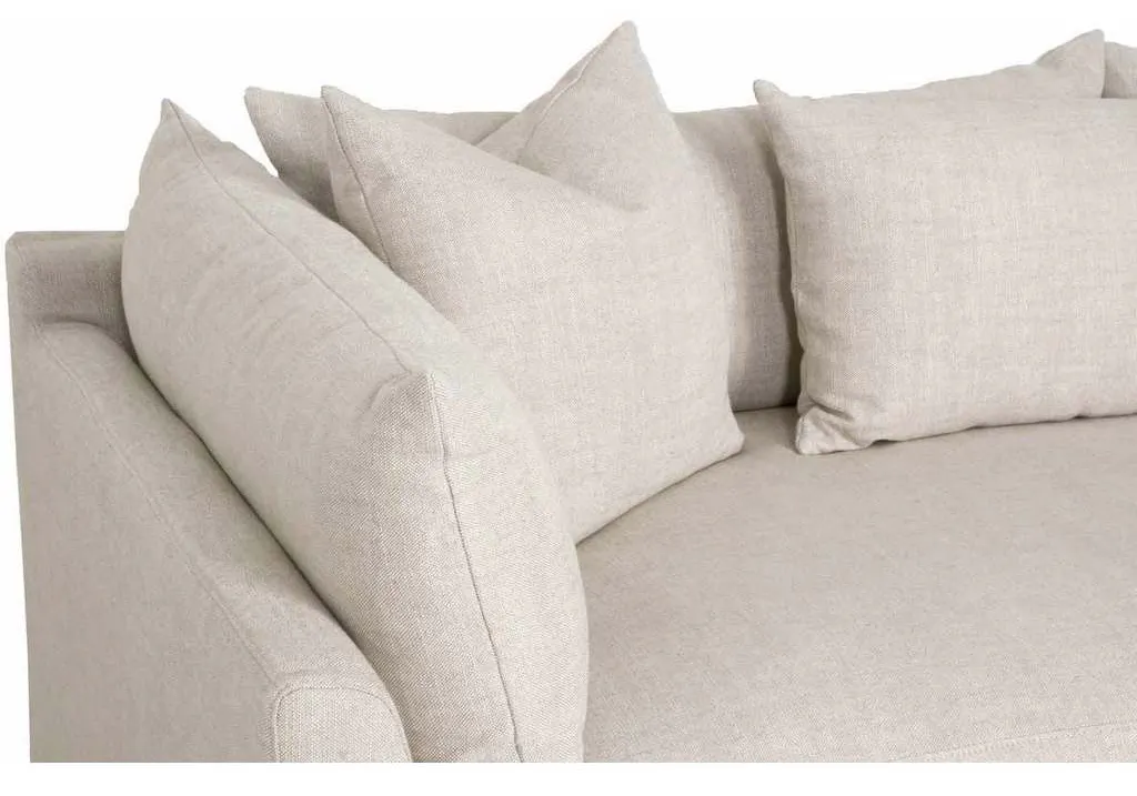 Essentials For Living 6606-RF.BISQ Haven 110 inch Lounge Slipcover RF Sectional in Bisque Espresso Essentials For Living 6606-RF.BISQ Haven 110 inch Lounge Slipcover RF Sectional in Bisque Espresso