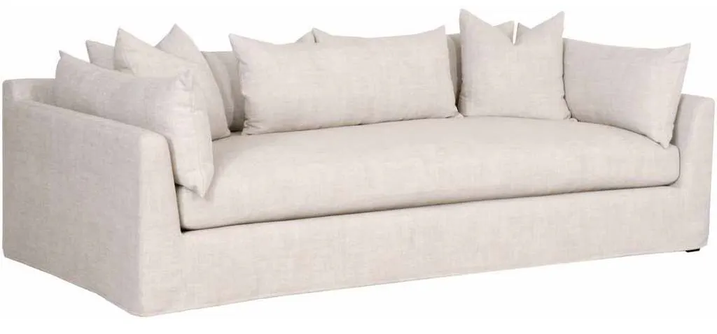 Essentials For Living 6606-3.BISQ Haven 96 inch Lounge Slipcover Sofa in Bisque Espresso Essentials For Living 6606-3.BISQ Haven 96 inch Lounge Slipcover Sofa in Bisque Espresso