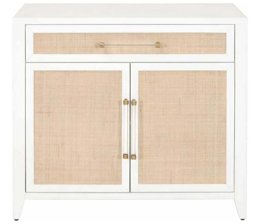 Essentials for Living 6146.WHT/NAT Holland Media Chest in Matte White Natural Rattan Essentials for Living 6146.WHT/NAT Holland Media Chest in Matte White Natural Rattan