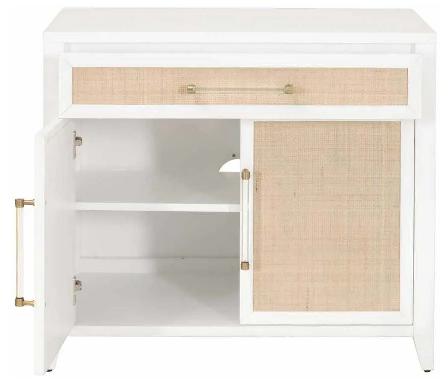 Essentials for Living 6146.WHT/NAT Holland Media Chest in Matte White Natural Rattan Essentials for Living 6146.WHT/NAT Holland Media Chest in Matte White Natural Rattan