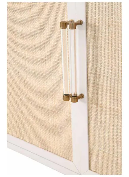 Essentials For Living 6142.WHT/NAT Holland Media Sideboard in Matte White Natural Rattan Essentials For Living 6142.WHT/NAT Holland Media Sideboard in Matte White Natural Rattan